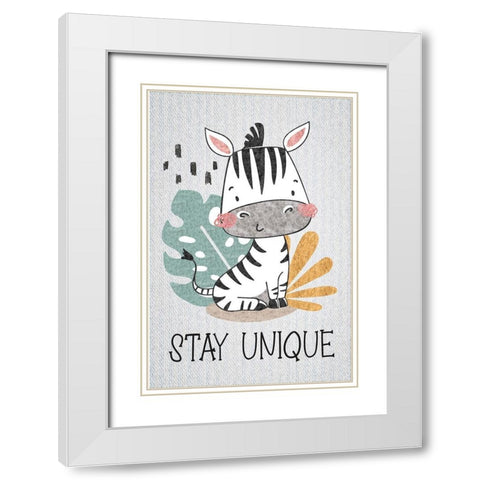 Stay Unique White Modern Wood Framed Art Print with Double Matting by ND Art