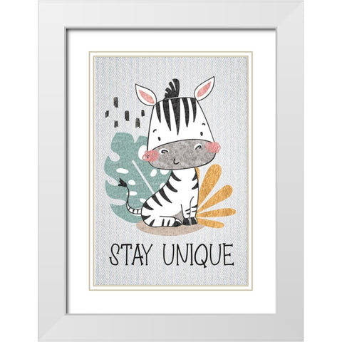 Stay Unique White Modern Wood Framed Art Print with Double Matting by ND Art