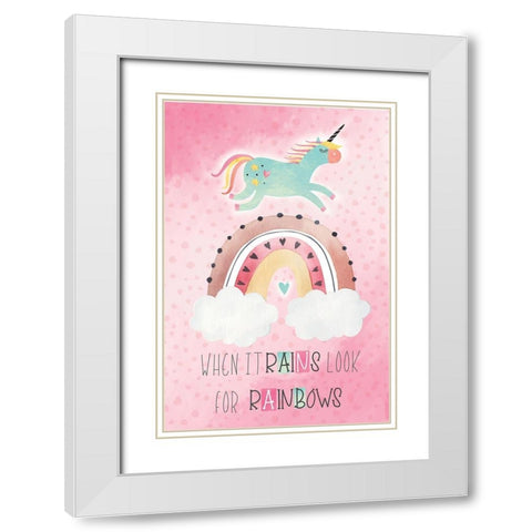 Look for Rainbows White Modern Wood Framed Art Print with Double Matting by ND Art