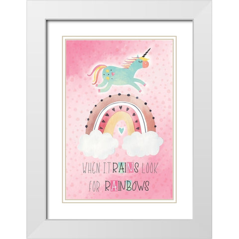 Look for Rainbows White Modern Wood Framed Art Print with Double Matting by ND Art