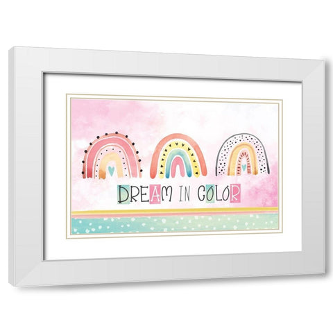 Dream in Color White Modern Wood Framed Art Print with Double Matting by ND Art