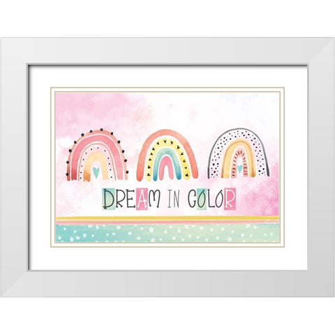 Dream in Color White Modern Wood Framed Art Print with Double Matting by ND Art