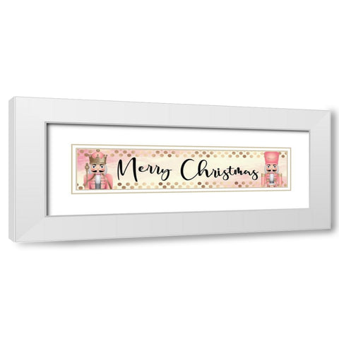 Merry Christmas White Modern Wood Framed Art Print with Double Matting by ND Art