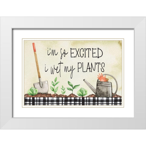 Wet My Plants White Modern Wood Framed Art Print with Double Matting by ND Art