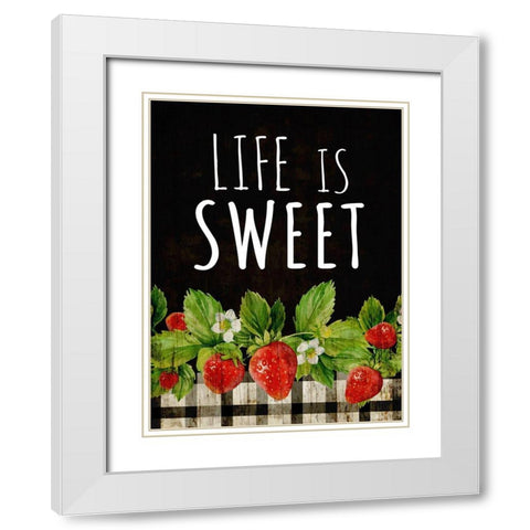 Life is Sweet White Modern Wood Framed Art Print with Double Matting by ND Art
