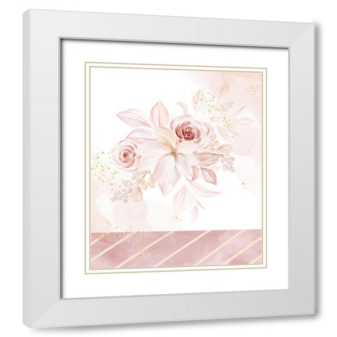 Wedding Flowers White Modern Wood Framed Art Print with Double Matting by ND Art