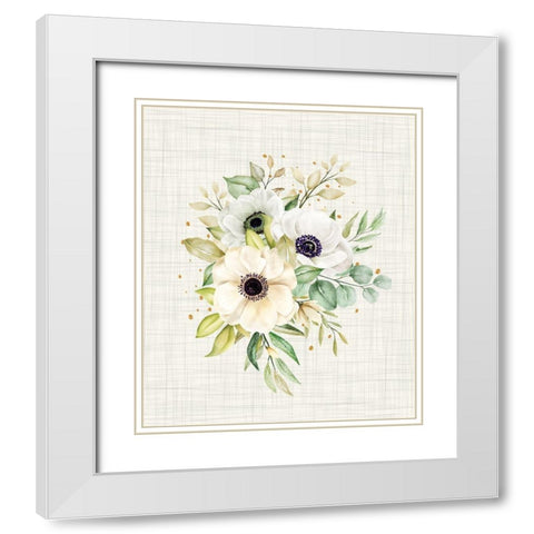 Wedding Flowers White Modern Wood Framed Art Print with Double Matting by ND Art