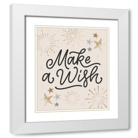 Make a Wish White Modern Wood Framed Art Print with Double Matting by ND Art