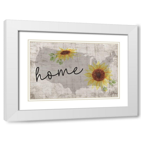 Home Sweet Home White Modern Wood Framed Art Print with Double Matting by ND Art