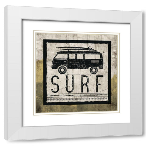 Surf White Modern Wood Framed Art Print with Double Matting by ND Art