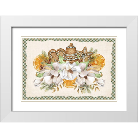 Winter Wassail White Modern Wood Framed Art Print with Double Matting by ND Art