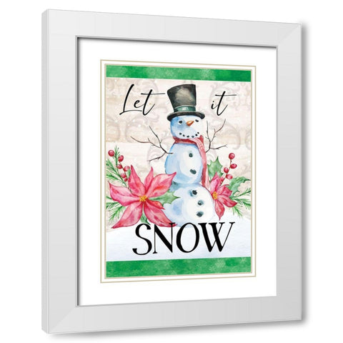 Let It Snow White Modern Wood Framed Art Print with Double Matting by ND Art