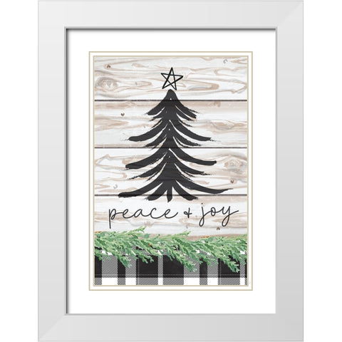 Peace and Joy White Modern Wood Framed Art Print with Double Matting by ND Art