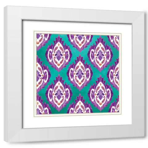 Purple Pattern III White Modern Wood Framed Art Print with Double Matting by ND Art