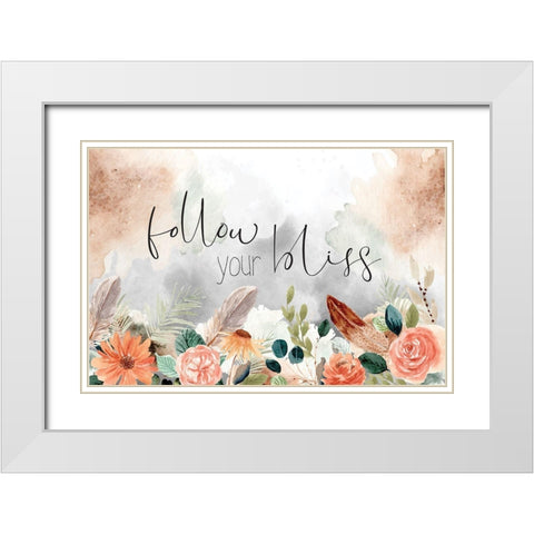 Follow Your Bliss White Modern Wood Framed Art Print with Double Matting by ND Art