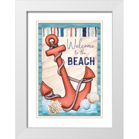 Welcome White Modern Wood Framed Art Print with Double Matting by ND Art