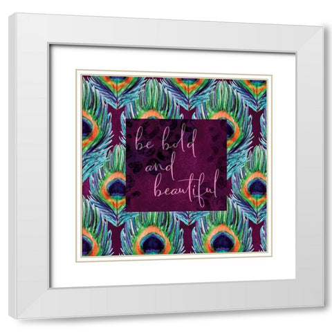 Bold and Beautiful White Modern Wood Framed Art Print with Double Matting by ND Art