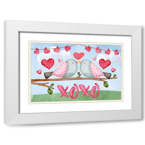 XOXO White Modern Wood Framed Art Print with Double Matting by ND Art
