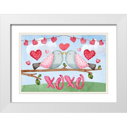 XOXO White Modern Wood Framed Art Print with Double Matting by ND Art