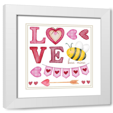 Love White Modern Wood Framed Art Print with Double Matting by ND Art