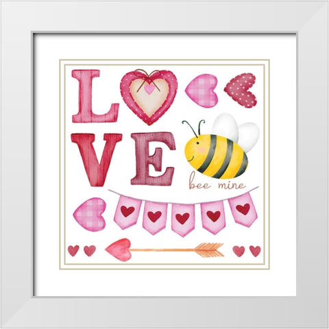 Love White Modern Wood Framed Art Print with Double Matting by ND Art
