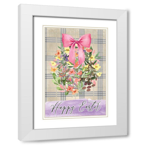 Happy Easter White Modern Wood Framed Art Print with Double Matting by ND Art