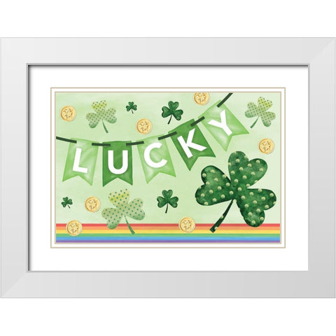 Lucky White Modern Wood Framed Art Print with Double Matting by ND Art
