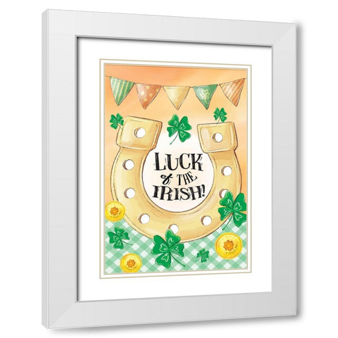 Luck of the Irish White Modern Wood Framed Art Print with Double Matting by ND Art