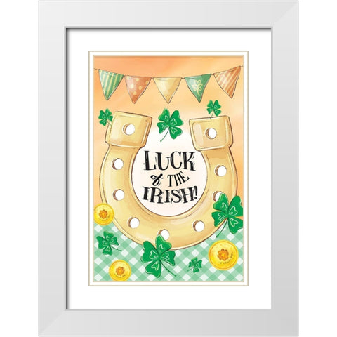 Luck of the Irish White Modern Wood Framed Art Print with Double Matting by ND Art