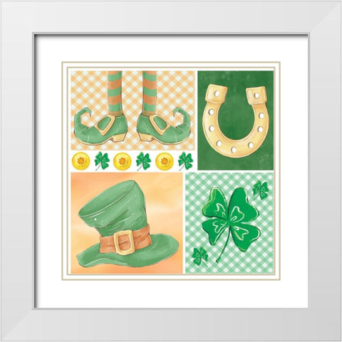 Luck of the Icons White Modern Wood Framed Art Print with Double Matting by ND Art