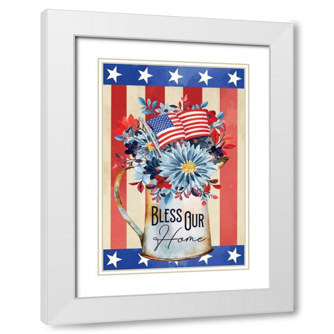 Bless Our Home White Modern Wood Framed Art Print with Double Matting by ND Art