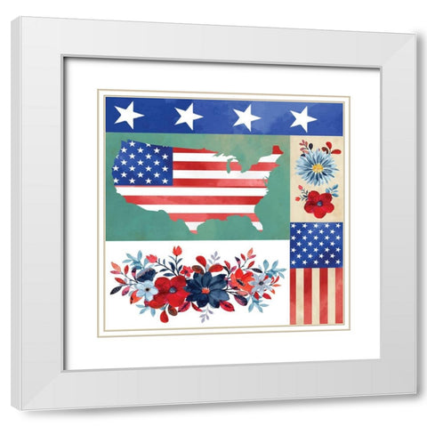 American Icons White Modern Wood Framed Art Print with Double Matting by ND Art