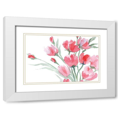 Blush II White Modern Wood Framed Art Print with Double Matting by ND Art