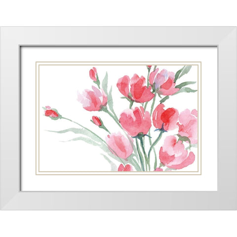 Blush II White Modern Wood Framed Art Print with Double Matting by ND Art