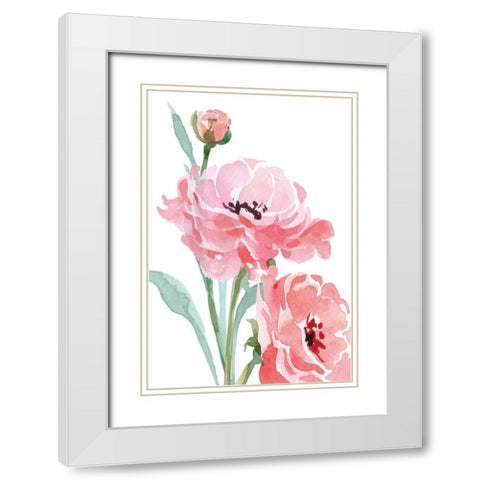 Blush III White Modern Wood Framed Art Print with Double Matting by ND Art