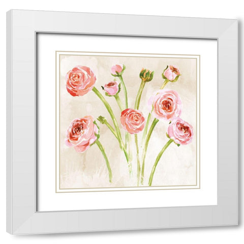 Bashful White Modern Wood Framed Art Print with Double Matting by ND Art
