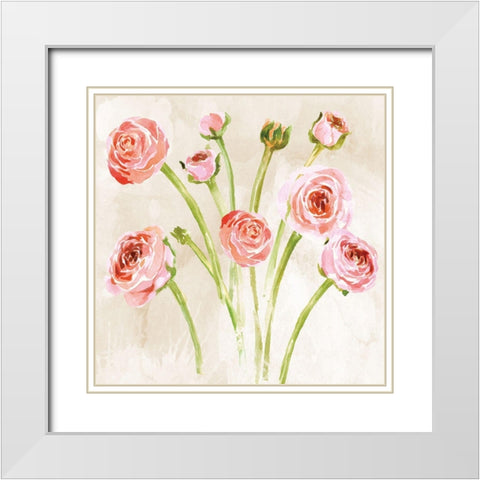 Bashful White Modern Wood Framed Art Print with Double Matting by ND Art