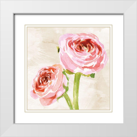 Bashful II White Modern Wood Framed Art Print with Double Matting by ND Art