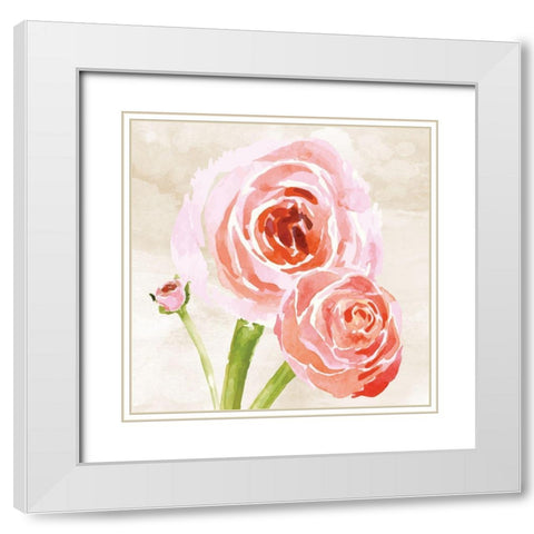 Bashful III White Modern Wood Framed Art Print with Double Matting by ND Art