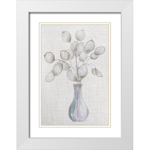 Gray Greenery White Modern Wood Framed Art Print with Double Matting by ND Art