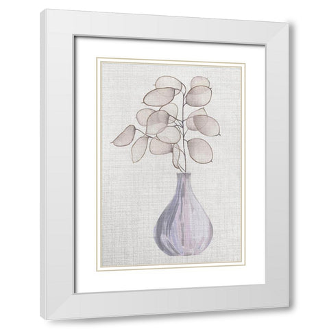 Gray Greenery II White Modern Wood Framed Art Print with Double Matting by ND Art