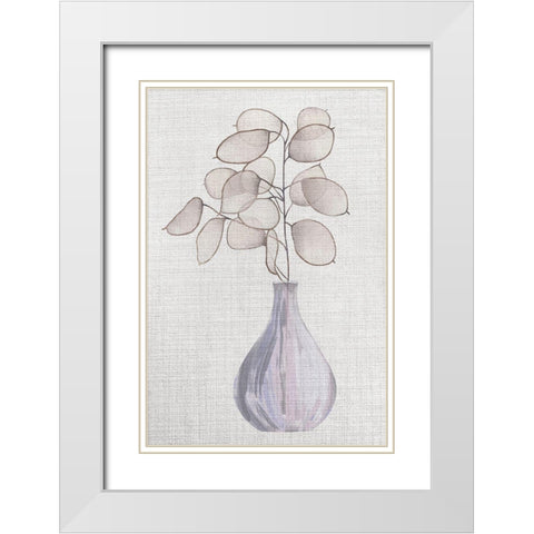 Gray Greenery II White Modern Wood Framed Art Print with Double Matting by ND Art
