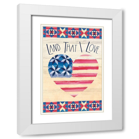 Heart of America White Modern Wood Framed Art Print with Double Matting by ND Art