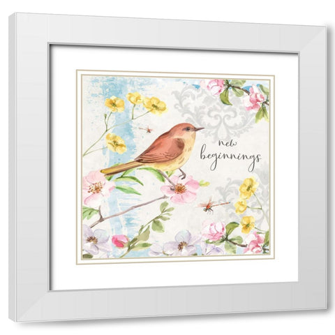 New Beginnings White Modern Wood Framed Art Print with Double Matting by ND Art