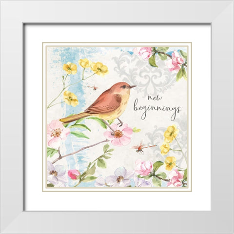 New Beginnings White Modern Wood Framed Art Print with Double Matting by ND Art