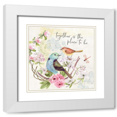 Together White Modern Wood Framed Art Print with Double Matting by ND Art