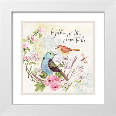 Together White Modern Wood Framed Art Print with Double Matting by ND Art