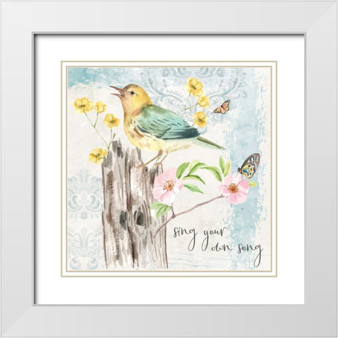 Sing Your Own Song White Modern Wood Framed Art Print with Double Matting by ND Art