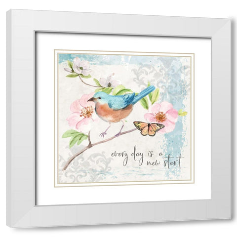 New Start White Modern Wood Framed Art Print with Double Matting by ND Art