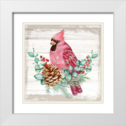 Cardinal White Modern Wood Framed Art Print with Double Matting by ND Art